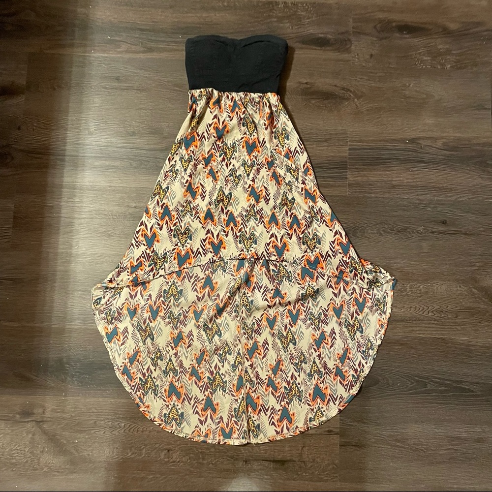 Strapless high low casual dress